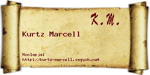 Kurtz Marcell névjegykártya